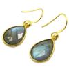 [P2578] - Golden Gray 'Minéralia' Silver Earrings (labradorite)