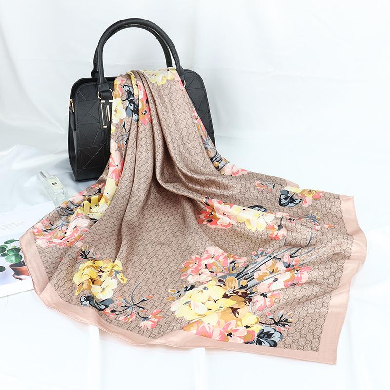 High-quality Luxurious Silk Scarves Headband Scarfs Neck Scarf For Women Chain Silk Scarf Women's Decorative Shawl