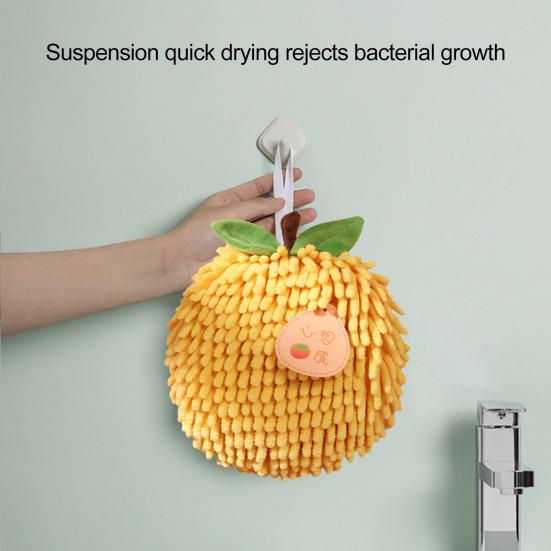 Полотенце для рук из шенилла с ремешком для подвешивания, хорошо впитывающее воду мягкое сверхтонкое волокно, утолщенная тряпка, устойчивая к пятнам, многоразовая для уборки кухни и ванной комнаты