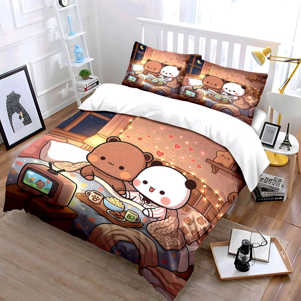 "Snuggly bears' dreamy escape" Bedding sets Duvet covers Pillowcases(1* Duvet Cover 2* Pillowcases without duvet insert)