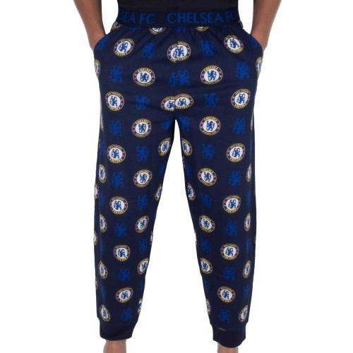 Chelsea FC Mens Repeat Logo Pyjama Bottoms