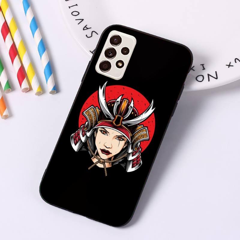 Чехол для телефона Samurai Gril Women для Samsung A91 A81 A73 A72 A71 A30S A20 A12 A13 A52 A53 4G 5G, мягкий черный чехол для телефона