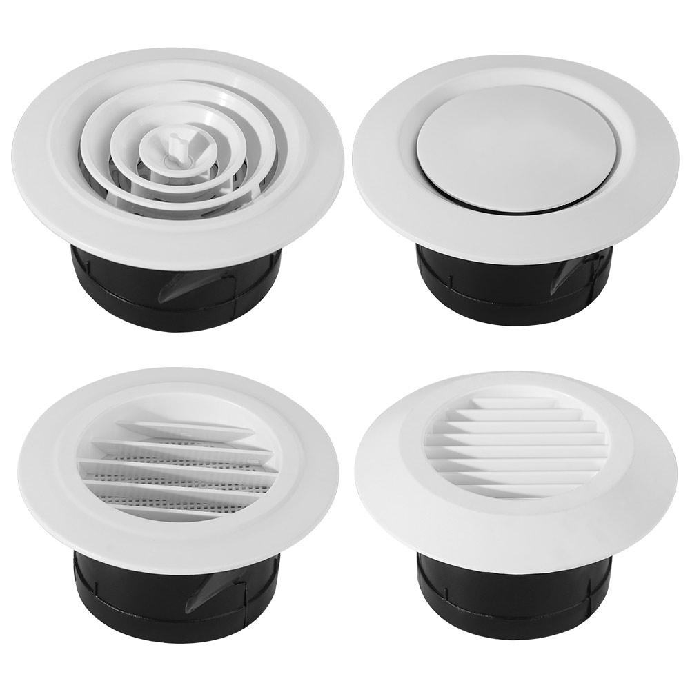 Adjustable Round Air Vent Extract Valve 75-200mm Plastic Air Vent Extract Valve Grille Wall Mount White