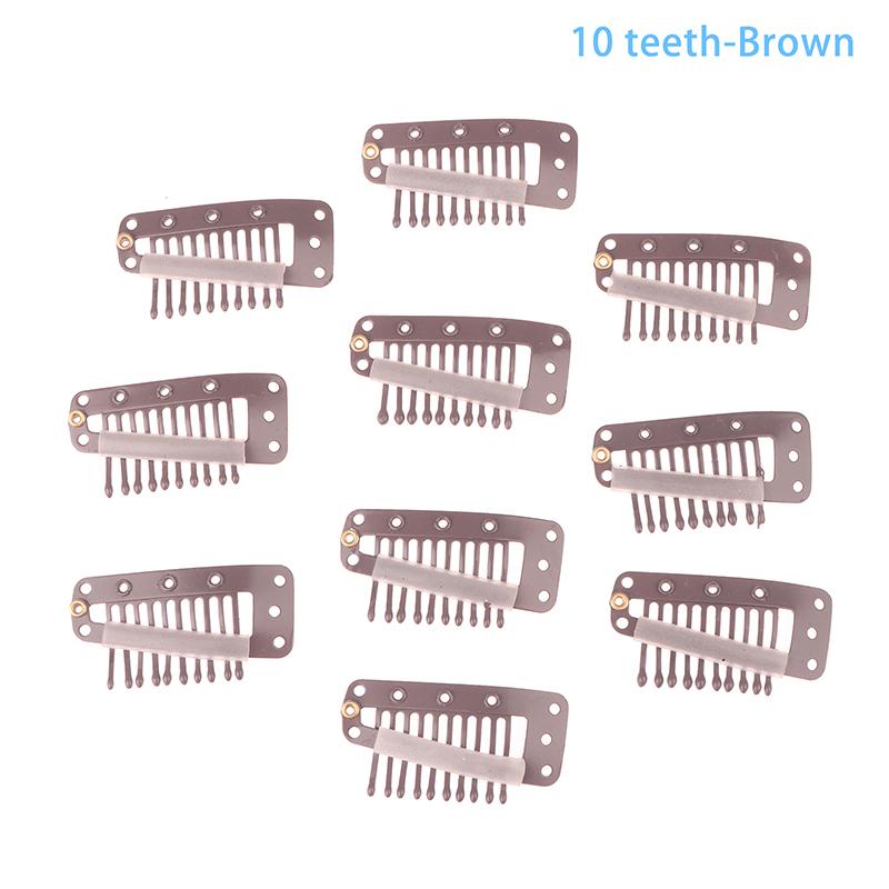 10 шт. Защелкивающиеся клипсы для париков с 9/10 зубцами, Портативные металлические защелкивающиеся заколки для волос для аксессуаров для наращивания волос, Инструмент10 шт. Клипсы для наращивания волос