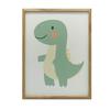 Smiling Dinosaur Poster Smiling Dinosaur Poster, 40X50 Cm, Gold Aluminum Frame, 230 Gsm Matte Paper