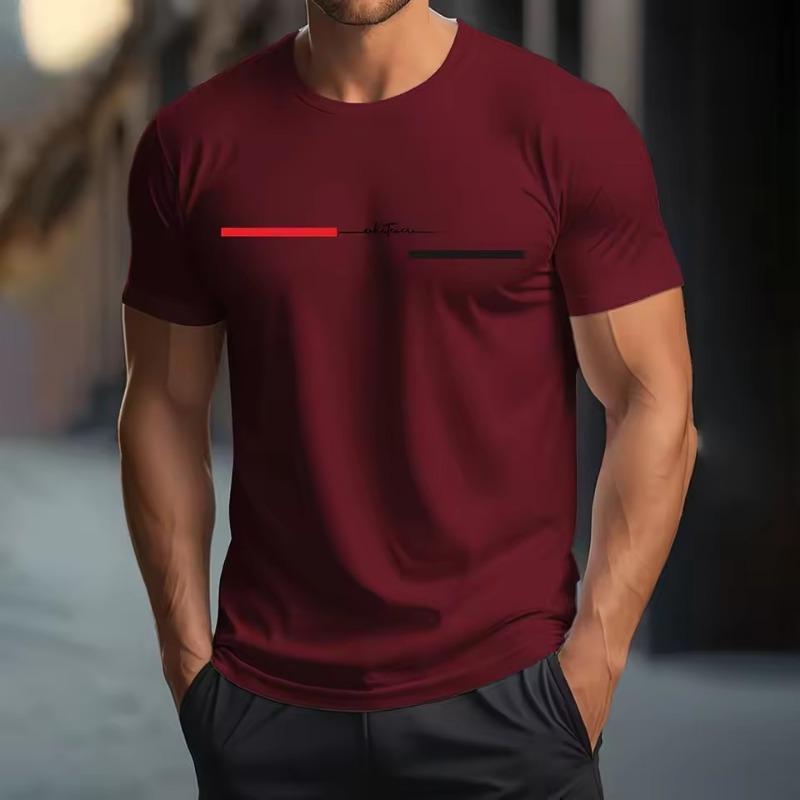 Мужская футболка с 3D принтом букв, модный стиль минимализма, топы с коротким рукавом, повседневная футболка оверсайз с круглым вырезом, дышащие футболки
