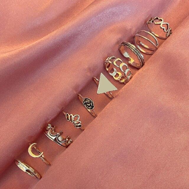 6 шт. Винтажный готический набор колец с бабочкой и цветком, многоэлементный набор для женщин и мужчин, ретро-персонаж, подарки на палец