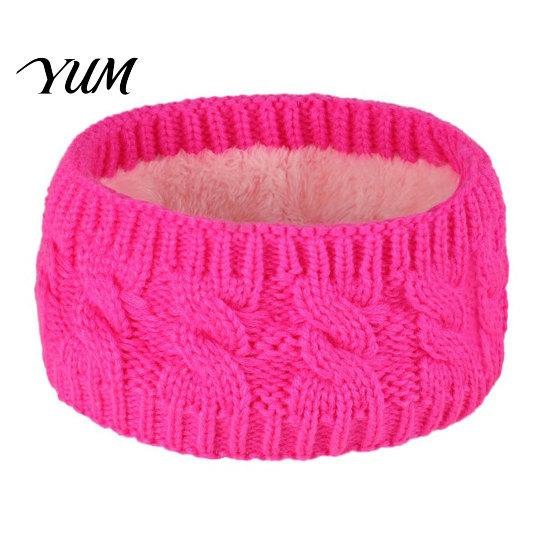 Knitted Headband with Fleece Lining Winter for Women, Soft Lined Thermal Hair Ear Warmers Women Band, Thickened Plush Warmer Cold Weather Outdoor