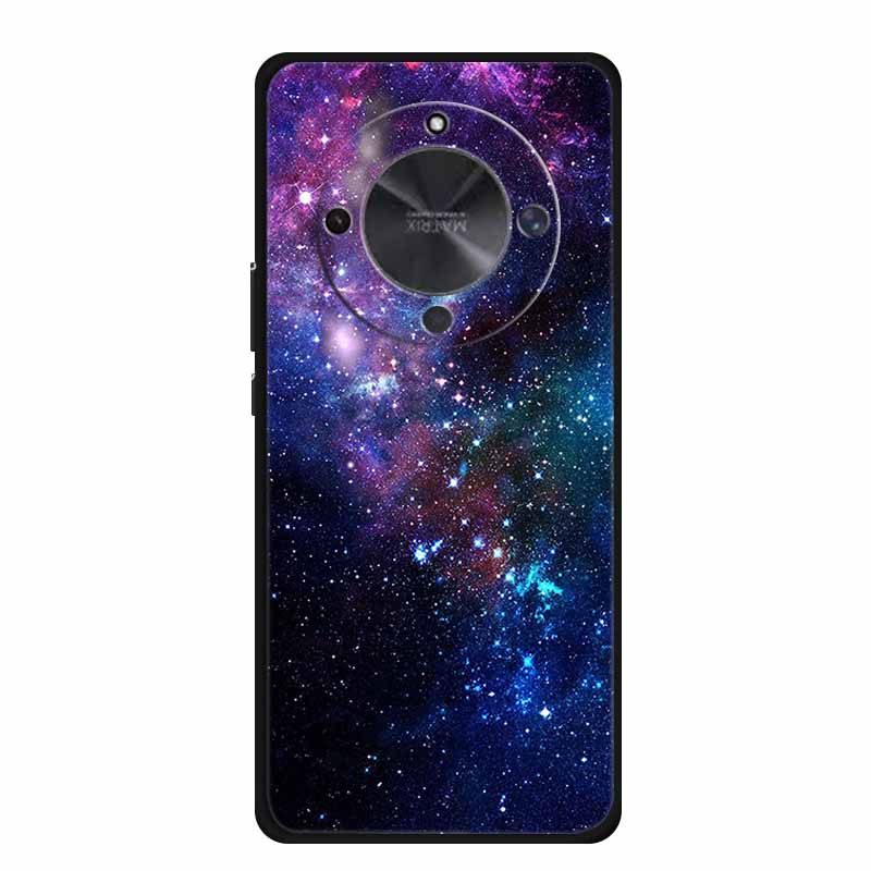 Чехол для телефона для Honor X70 5G 2025 Чехол X 70 Coque Цветы Черный Силикон Мягкая Задняя крышка для Honor X70 Чехлы HonorX70 Funda 6.79"