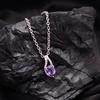 925 Sterling Silver Natural Amethyst Gemstone Pear Drop Handmade Pendant