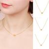Ramidos Titanium Steel Peach Heart Letter Necklace 26 Letters Love Clavicle Neck Chain