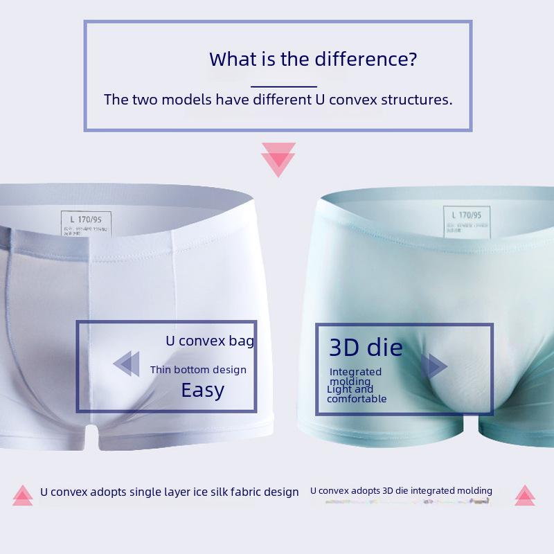 Мужские летние ультратонкие прозрачные трусы-боксеры Ice Silk 3D Punching