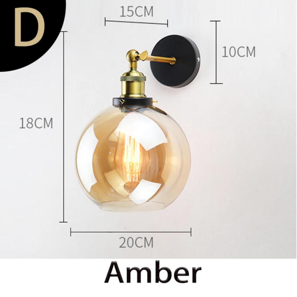 New Stylish Retro Vintage Industrial Loft Wall Sconce with Clear Glass Shade and Metal Triangle Oval Design - Vintage Industrial