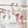 1 Pair Christmas Ornament Imitation Foam Feather Bead Design Christmas Tree Decoration Festive Atmosphere DIY Gift