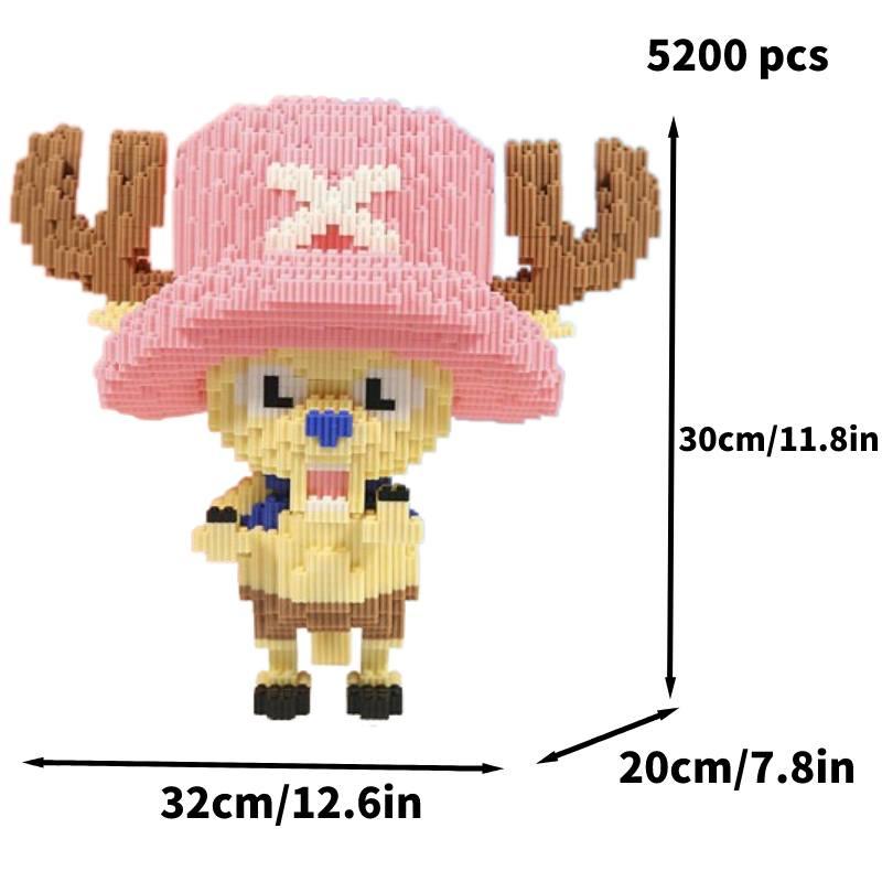 One Giant Piece Building Blocks Puzzle Toy Luffy Chopper Anime Abs Material