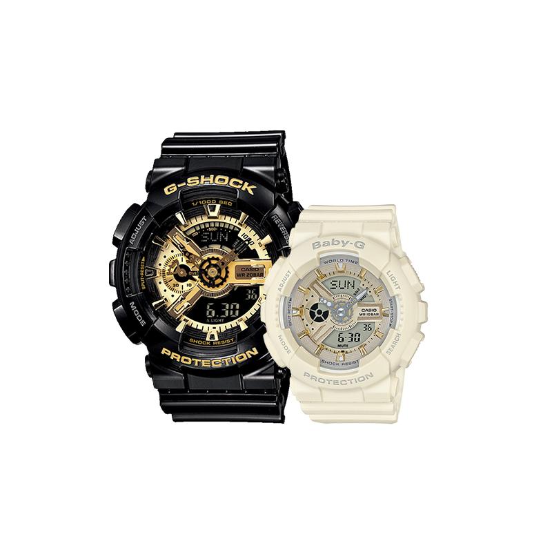 Casio Часы серии-GABA спорт водонепроницаемые парные часы, кварцевый механизм, японские и корейские часы, одинаковый стиль для мужчин GA-110GB-1APR+BA-110GA-7A2PR