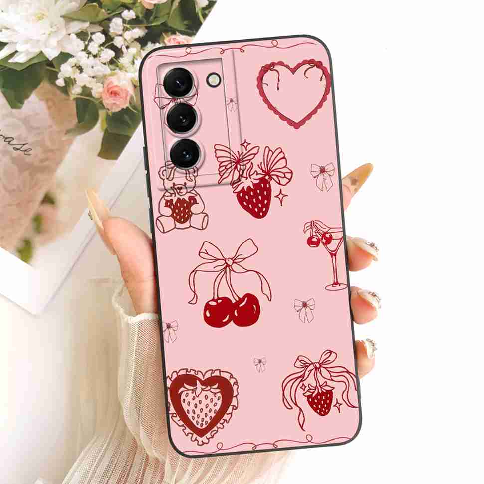 Чехол для Samsung Galaxy S22 Plus 5G Милый Мультяшный Кот Цветок Мягкая Задняя Крышка Для Samsung S22 Plus S22+ 5G SM-S906B Чехлы для Телефона