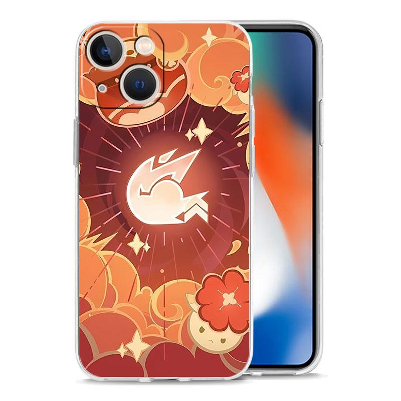 Чехол для телефона iPhone 17 Air Cases iPhone 16 15 12 13 14 Pro Max SE 7 8 Plus iPhone11 Прозрачный Мягкий Чехол Genshin Impact