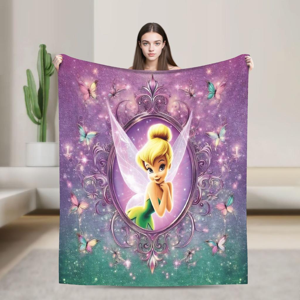 Tinker Bells Flannel Blankets Winter Soft Warm Bedding Throws for Girls Boys Living Room Graphic Bedspread Sofa Bed Cover
