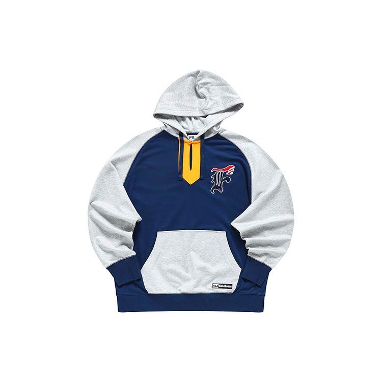 Fila Fusion Худи свободного кроя с вышивкой логотипа в стиле Color Block для мужчин Темно-синий T11M317204F-NV