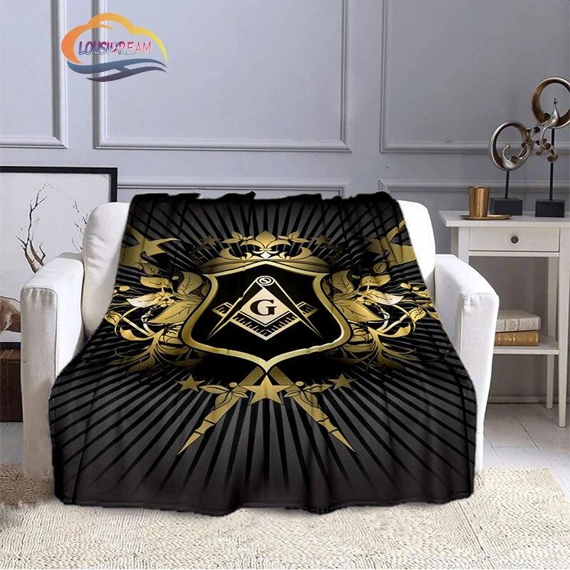 Модное масонское одеяло Северной Европы, портативное масонское одеяло, фланелевое теплое фланелевое одеяло для четырех сезонов, походное одеяло