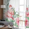 Садовый стиль, тропические растения, цветы, фламинго, вуаль, прозрачные шторы для гостиной, тюль, оконная занавеска, шторы для спальни, домашний декор