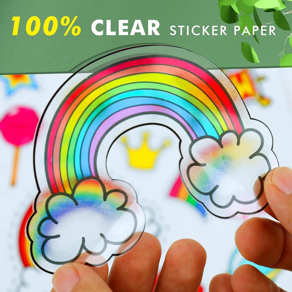 Koala Clear Sticker Paper for Inkjet Printers -Crystal Clear Non-Waterproof Glossy Printable Vinyl Sticker Paper 8.5x11 Inch 18 Sheets