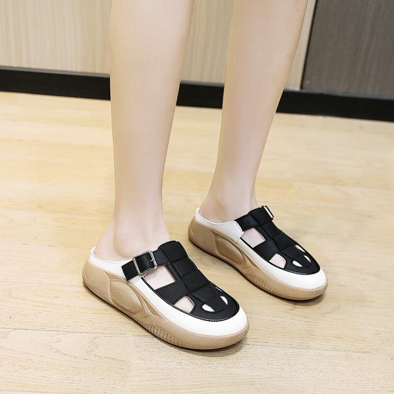 Дизайнерские летние новые женские сандалии, модные, толстые, с закрытым носком, легкие, нескользящие, повседневные туфли, универсальные, Tenis De Mujer