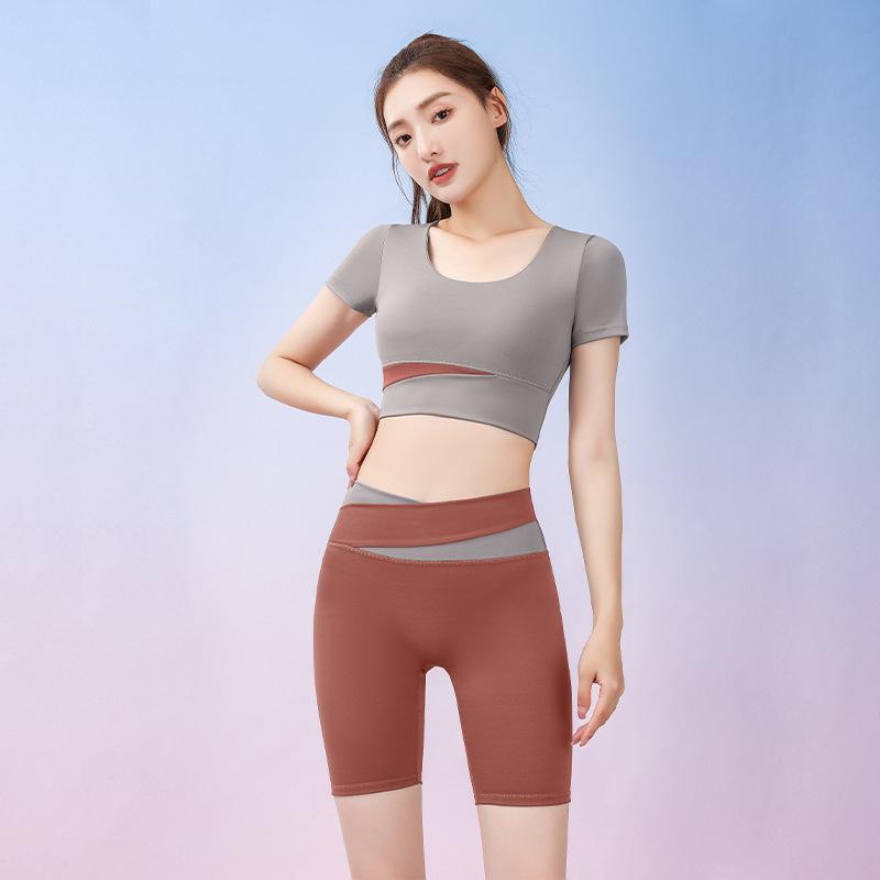 Sports Set Women 2 Piece Set Gym Crop Top Seamless Shorts Yoga Sets Sport Bras Suit Summer Workout Outfit Fitness Gym Clothes