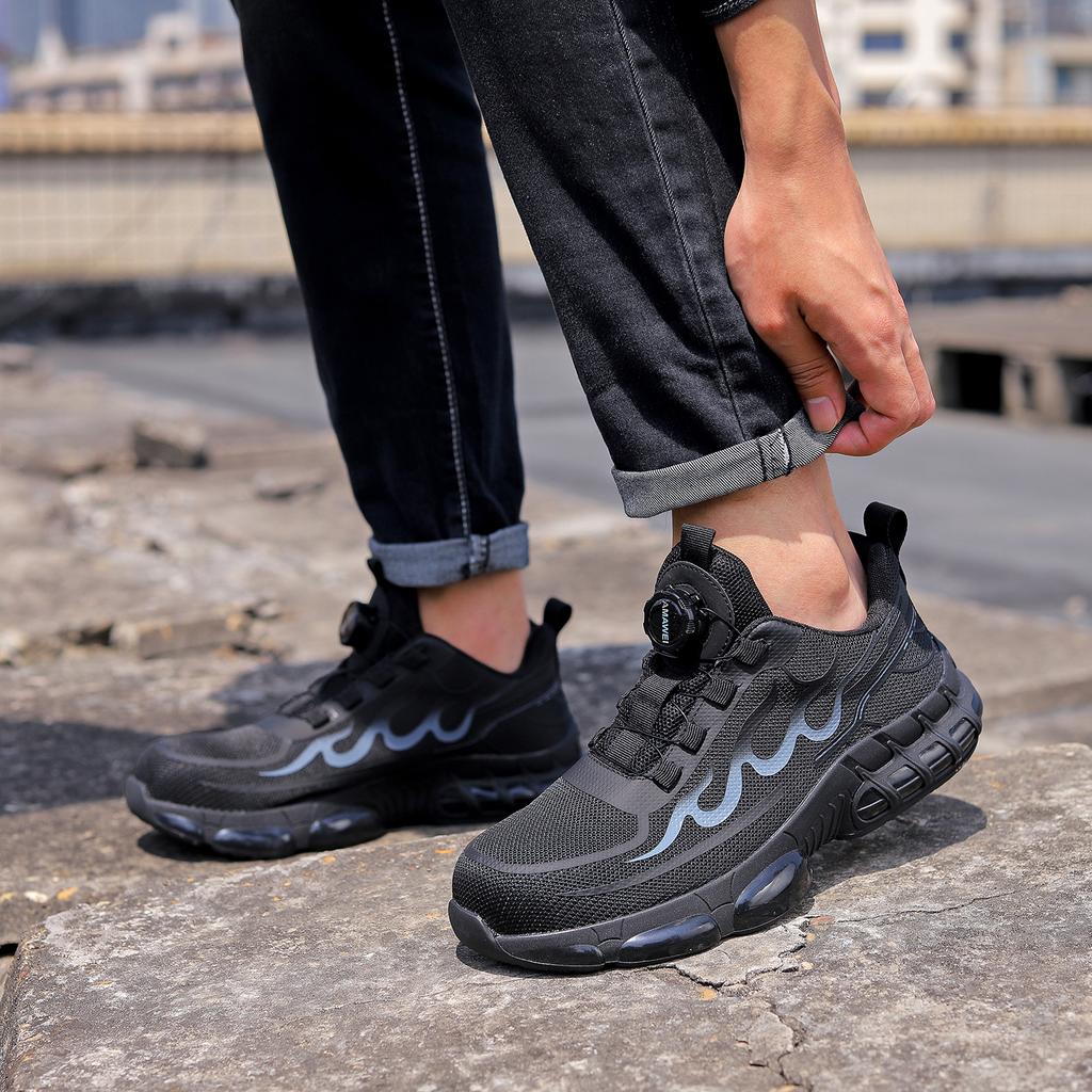 Men’s Safety Shoes With Steel Toe Waterproof Boots Puncture Proof Anti-smash Anti-Drop Work Sneakers Construction Work Shoes