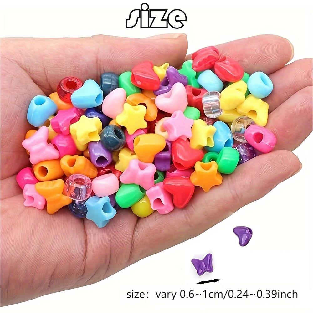20/40/60 г разноцветные пластиковые бусины маленькие перфорированные бусины для творчества бусины в форме звезд, сердец, цветов для браслетов бусины для плетения волос бусины для изготовления украшений