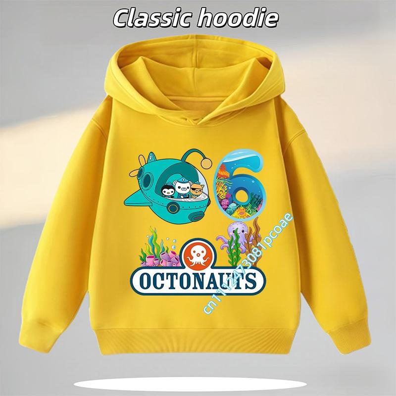 Octonauts 1-8-year-old Hooded Sweatshirt for Boys, Girls' Casual Top with Digital Cartoon Print, Long Sleeve for Autumn/Winter