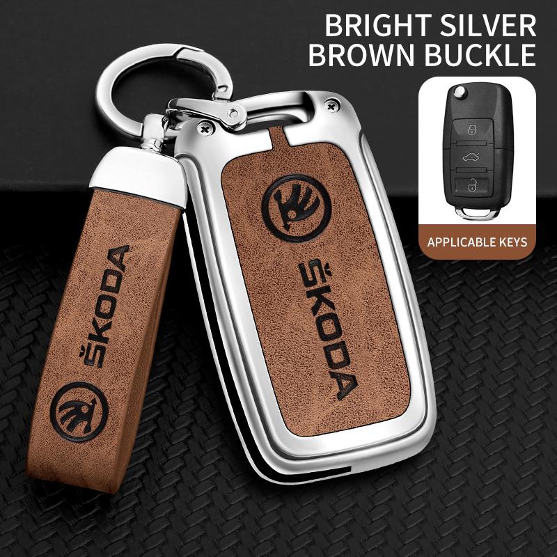 Car Flip Remote Key Fob Case Cover Protector Shell Bag for Skoda Octavia A5 A7 Fabia Superb Kodiaq Karoq Keychain Accessories JT3