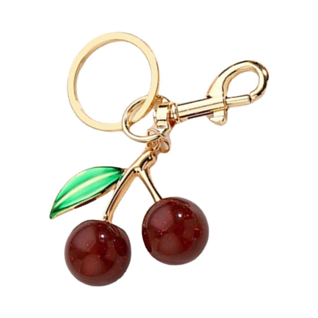 Unique Resin Cherry Pendant With Leopard Print Designs Purse Charm For Fashionable Women And Accessory Collectors