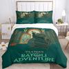3pcs Tiana's Bayou Adventure Disney Printed Quilt Set - Includes 1 Quilt Cover and 2 Pillowcases, Machine Washable - Suitable for All Seasons.S10