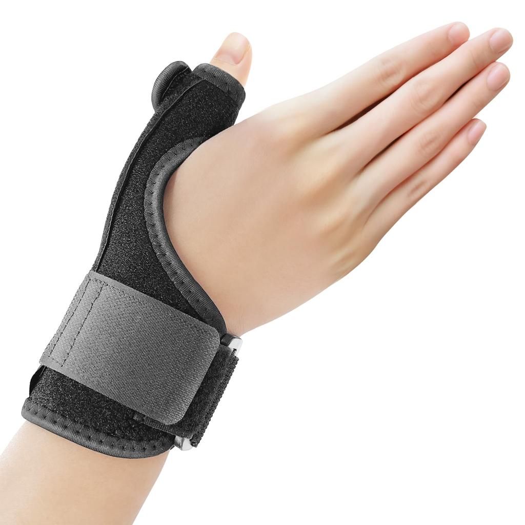 Helcynas Thumb Support, Improved by Doctors, Logo-Free, Plate-Fixed, No Finger Pain, Lightweight, for Everyday Sports (Size Small)