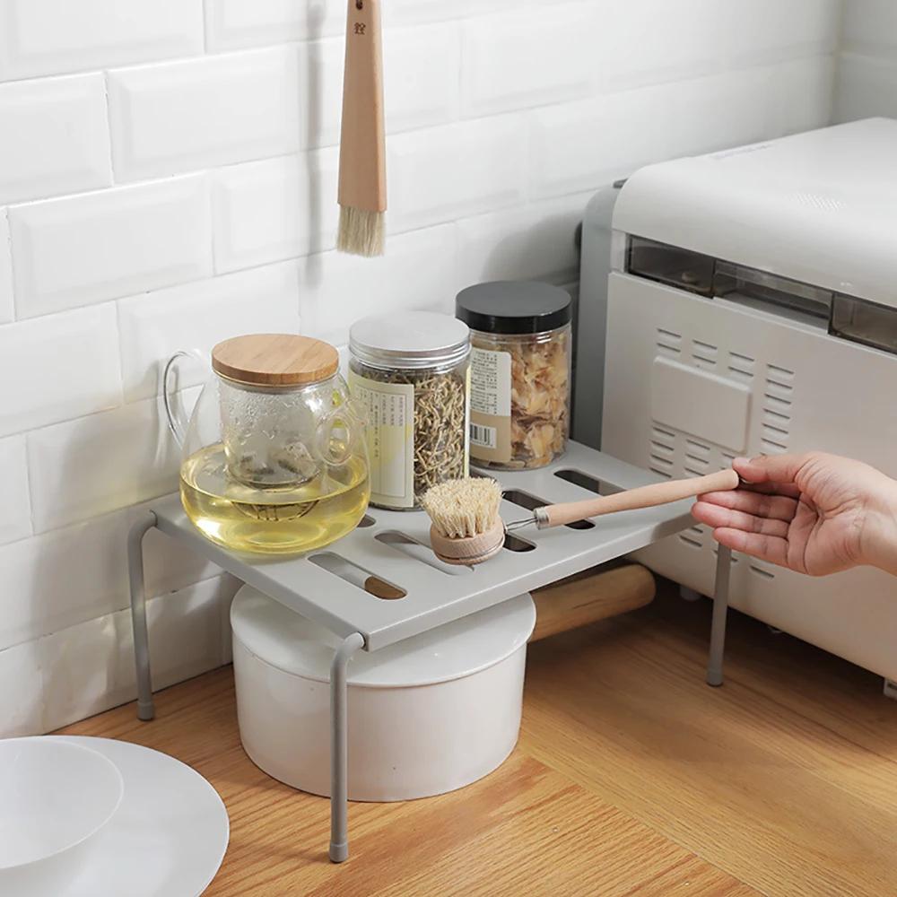Выдвижная кухонная полка, многофункциональная, расширяемая, штабелируемая, выдвижная полка, экономящая место, домашние шкафы, органайзер для посуды