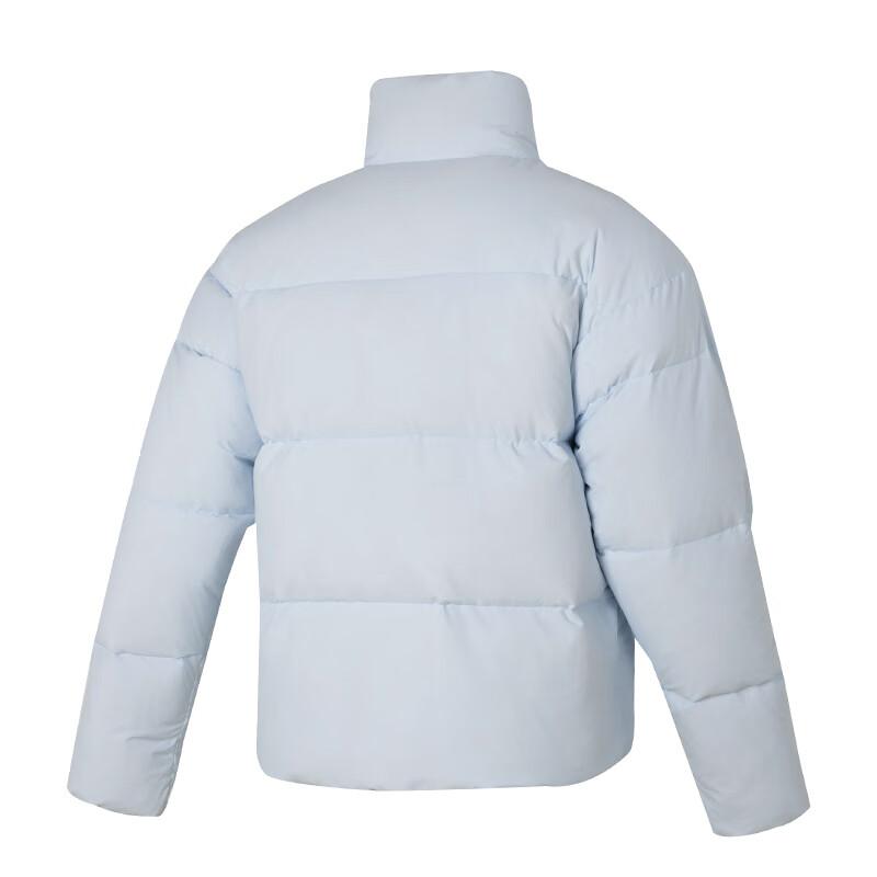 Puma Однотонный пуховик с логотипом и воротником-стойкой, унисекс, верхняя одежда, светло-голубой 623600-69