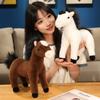 Cute Simulation Brown Pony Doll Plush Toy Foal Zodiac Horse Doll Children Soothing Doll