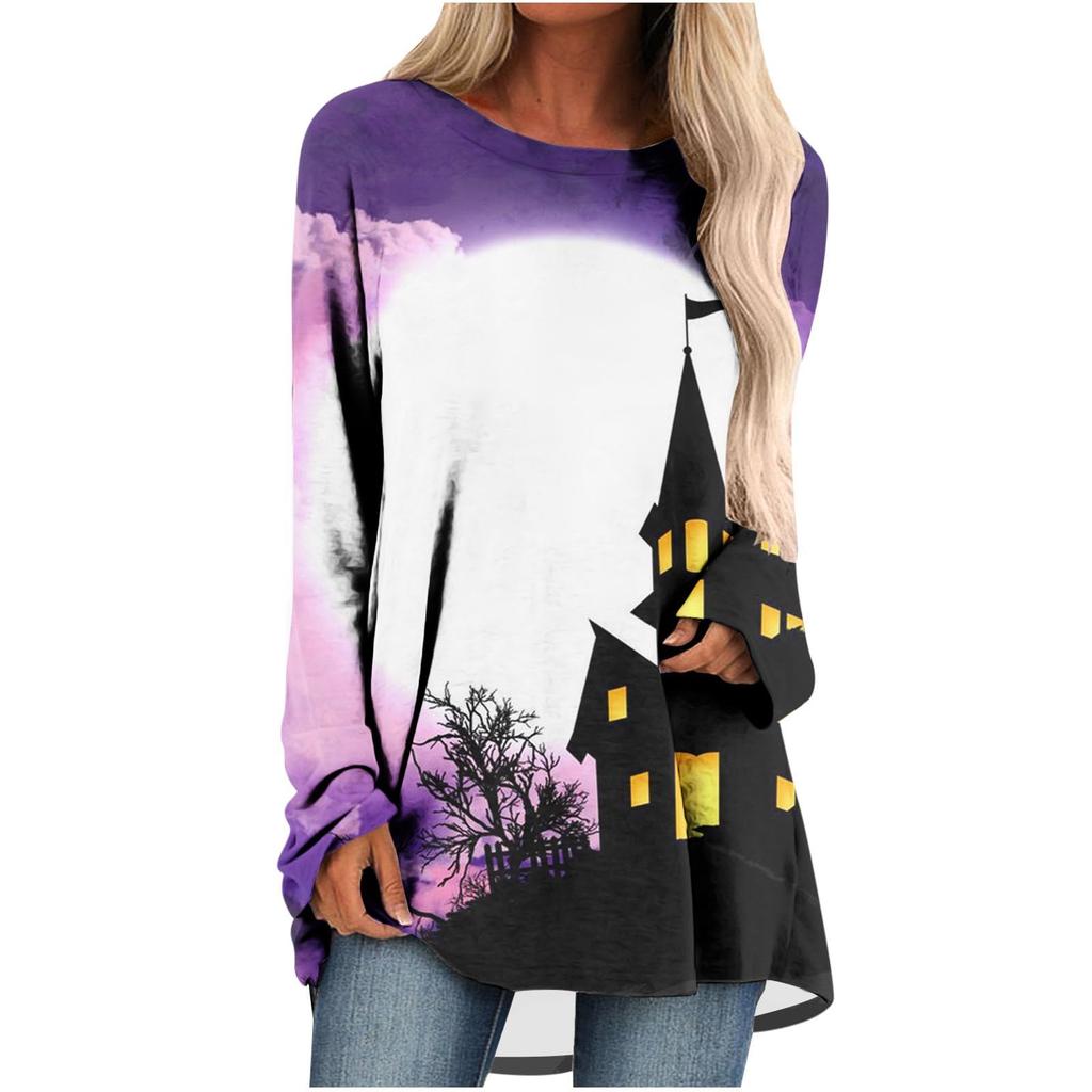 Футболка с принтом «Страшный Хэллоуин», паутина, руки на кладбище, 3D-принт, женские футболки с длинным рукавом, уличная одежда, женские туники, футболки, топы, одежда