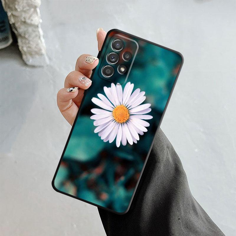 Чехол с зелеными побегами розы и тюльпанов для Samsung Galaxy A14 A73 A53 A71 A51 A31 A33 A22 A12 A21s A13 A32 A52s A72 A52 A23