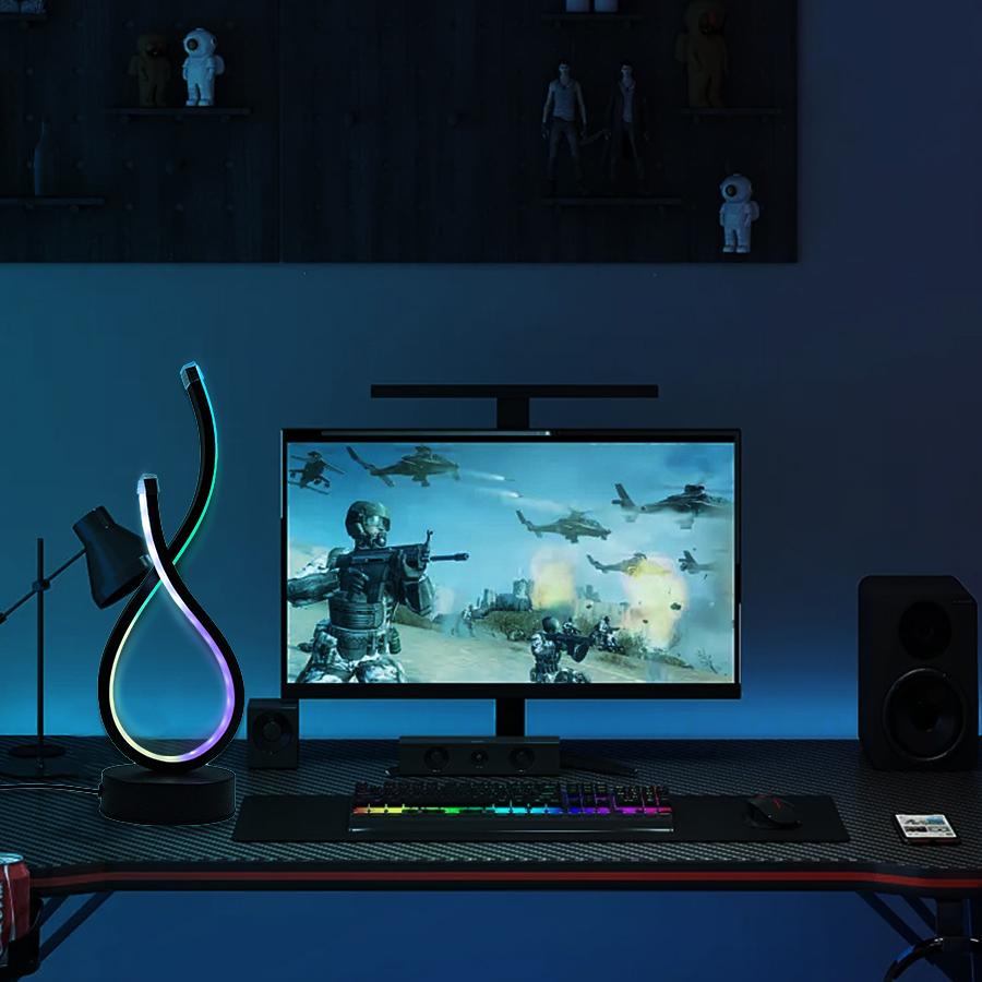 1 шт. светодиодная спиральная настольная лампа Art RGB с атмосферным освещением, многорежимный регулируемый USB-блок питания для украшения рабочего стола, телевизора, киберспорта, atmos