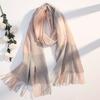 Wool Classic Plaid Scarf Soft Long Neckscarf with Tassel Large Knitted Wool Scarf  Outdoor