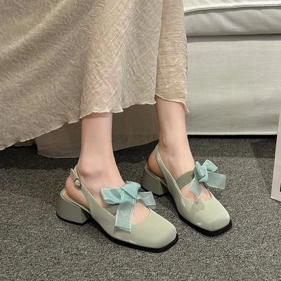 Модные туфли на толстом каблуке в стиле Лолита, популярные брендовые туфли 2024 года, весна-лето, элегантные женские туфли-лодочки во французском стиле со шнуровкой, балетные туфли в одиночном стиле