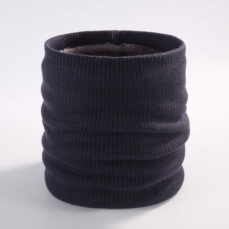 Winter Knitted Neck Cover Outdoor Warm Neck Cover Solid Color Men's and Women's Double-layer Pullover and Velvet Scarf
