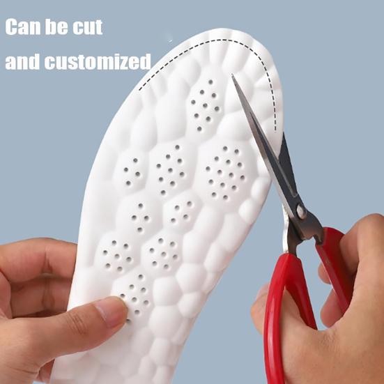 1 Pair 4D Elastic Cloud Breathable Soft Foam Sole Arch Support Shock Absorption Lightweight Sports Insole