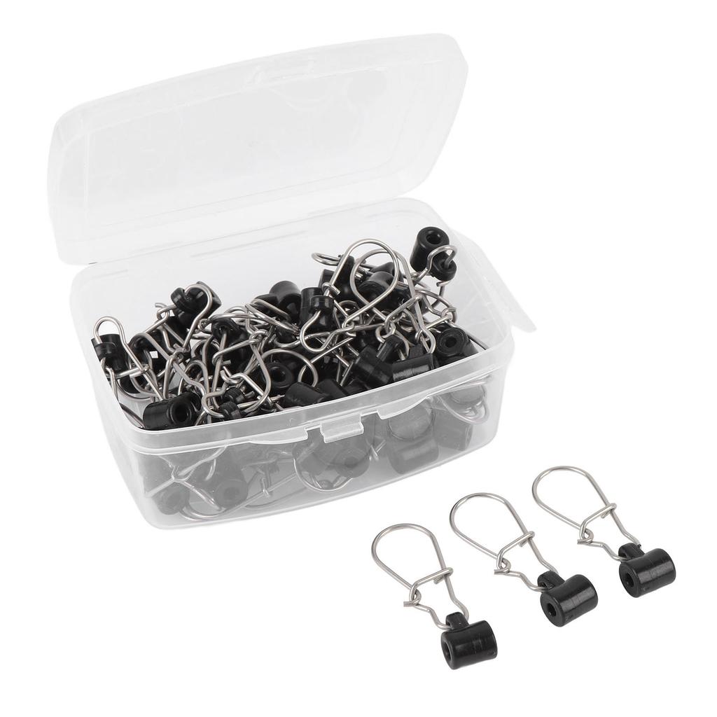50 шт. слайдеры для лески из нержавеющей стали с двойным замком и прочным слайдером с коробкой