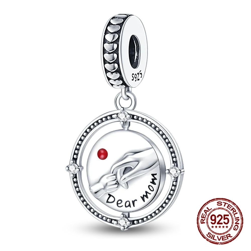 Медные Шармы в форме сердца для дочери и мамы, подходят для браслетов с диаметром отверстия 4 мм, изысканные украшения DIY на День матери в подарок