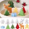 Christmas Elk Candle Silicone Mold Snowflake Snowman Molds for Candles Gingerbread Man Candle Moulds Holiday Party Decoration DIY Making Tool