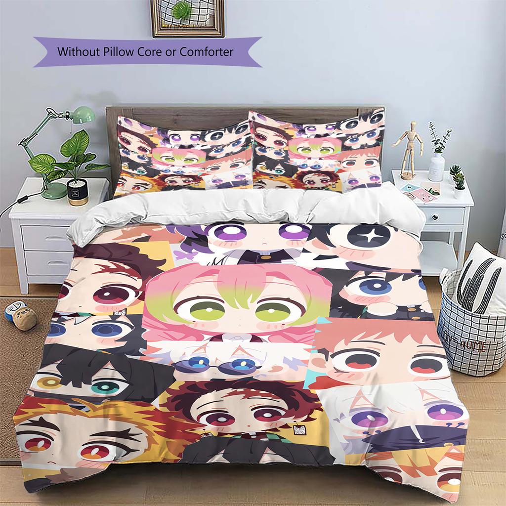 Demon Slayer Character Group Bedding Set Duvet Cover Pillowcase No Filler, Soft Home Bedroom Decor, Perfect Gift for Fans.chl